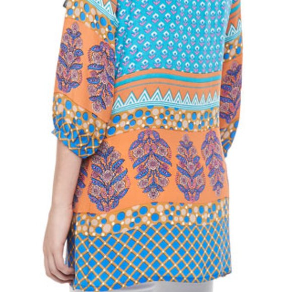 Tolani Chandra Long Printed Silk Tunic - Picture 5 of 5